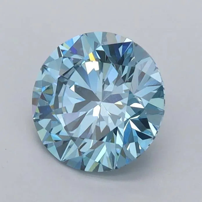 1.06ct Round Lab Grown Diamond (Colour Fancy Vivid Blue, Clarity VVS1, Cut ID, IGI Certified)