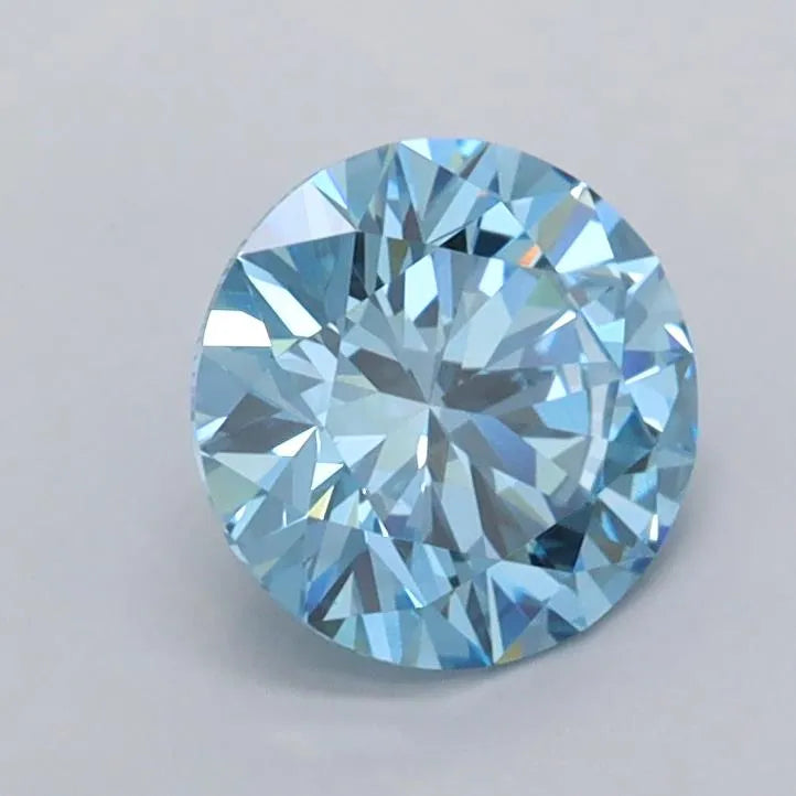 1.06ct Round Lab Grown Diamond (Colour Fancy Vivid Blue, Clarity VVS2, Cut ID, IGI Certified)