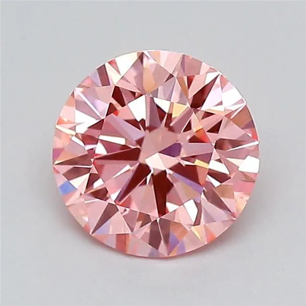 1.06ct Round Lab Grown Diamond (Colour Fancy Vivid Pink, Clarity VVS2, Cut ID, IGI Certified)