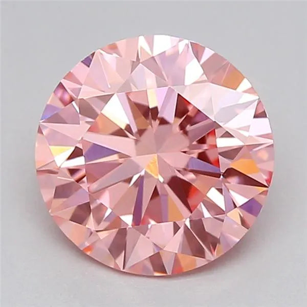 1.06ct Round Lab Grown Diamond (Colour Fancy Vivid Pink, Clarity VVS2, Cut ID, IGI Certified)