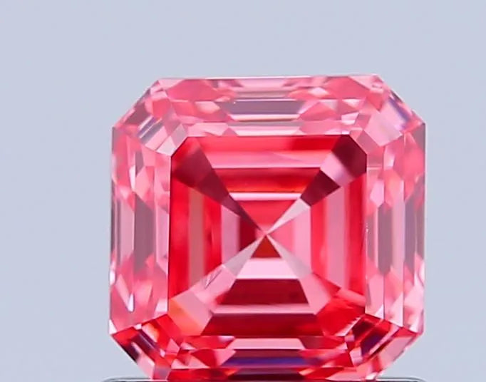 1.07ct Asscher Lab Grown Diamond (Colour Fancy Vivid Pink, Clarity VVS2, IGI Certified)