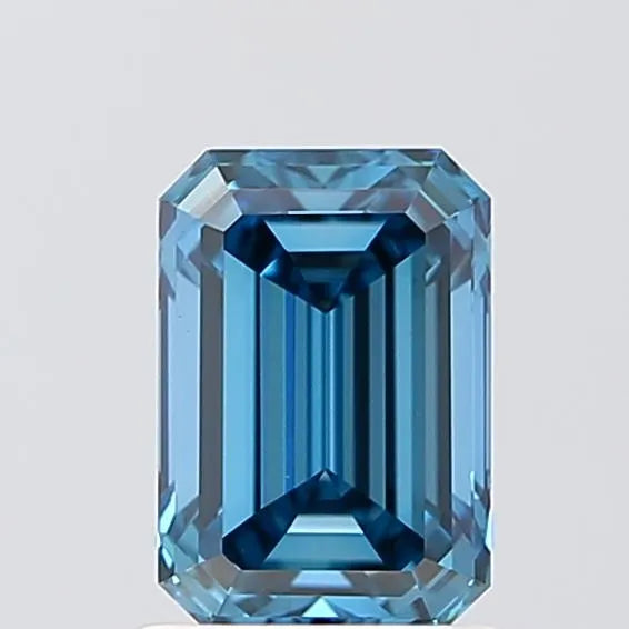 1.07ct Emerald Lab Grown Diamond (Colour Fancy Vivid Blue, Clarity VS1, IGI Certified)