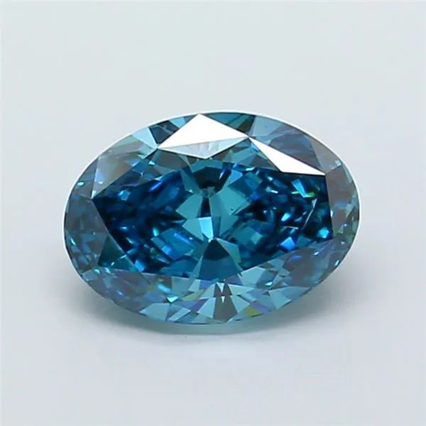 1.07ct Oval Lab Grown Diamond (Colour Fancy Vivid Blue, Clarity SI2, IGI Certified)