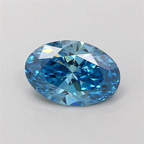 1.07ct Oval Lab Grown Diamond (Colour Fancy Vivid Blue, Clarity VS1, IGI Certified)
