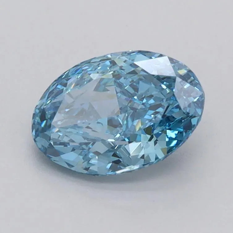1.07ct Oval Lab Grown Diamond (Colour Fancy Vivid Blue, Clarity VVS2, IGI Certified)