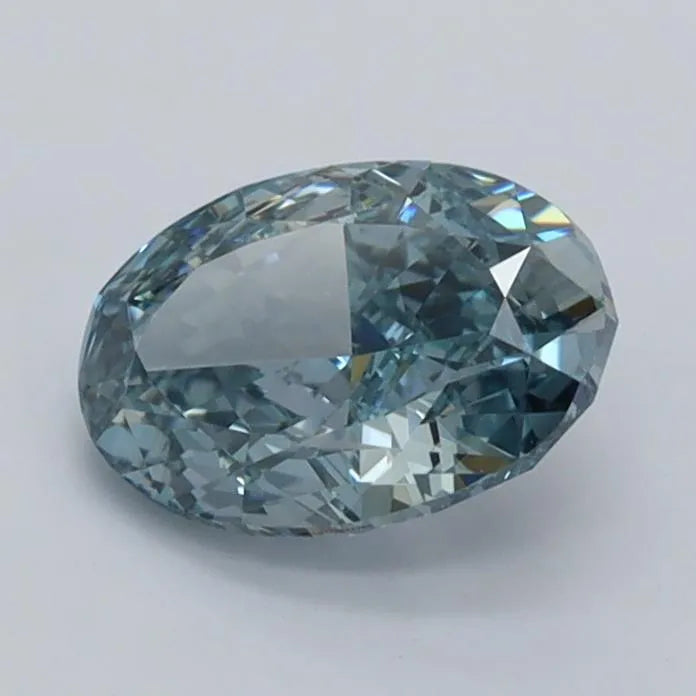 1.07ct Oval Lab Grown Diamond (Colour Fancy Vivid Blue, Clarity VVS2, IGI Certified)
