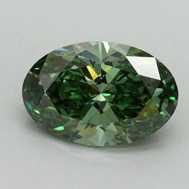 1.07ct Oval Lab Grown Diamond (Colour Fancy Vivid Green, Clarity VVS2, IGI Certified)