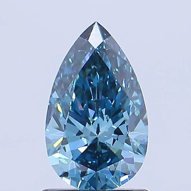 1.07ct Pear Lab Grown Diamond (Colour Fancy Vivid Blue, Clarity VS1, IGI Certified)