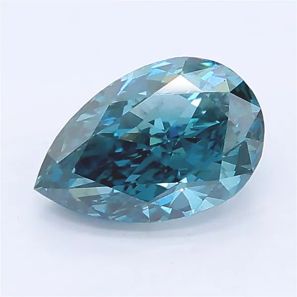 1.07ct Pear Lab Grown Diamond (Colour Fancy Vivid Greenish Blue, Clarity VS2, IGI Certified)