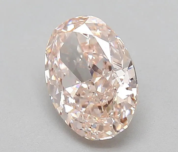 1.08ct Oval Lab Grown Diamond (Colour Fancy Light Pinkish Brown, Clarity VS1, IGI Certified)