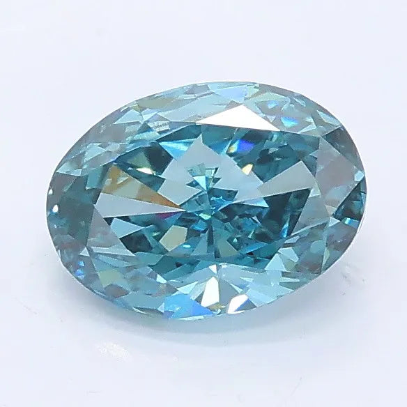 1.09ct Oval Lab Grown Diamond (Colour Fancy Vivid Blue, Clarity VVS2, IGI Certified)