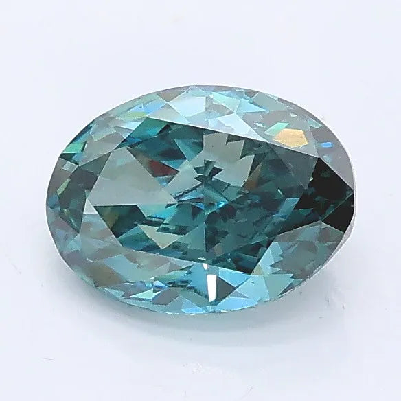 1.09ct Oval Lab Grown Diamond (Colour Fancy Vivid Blueish Green, Clarity VS1, IGI Certified)
