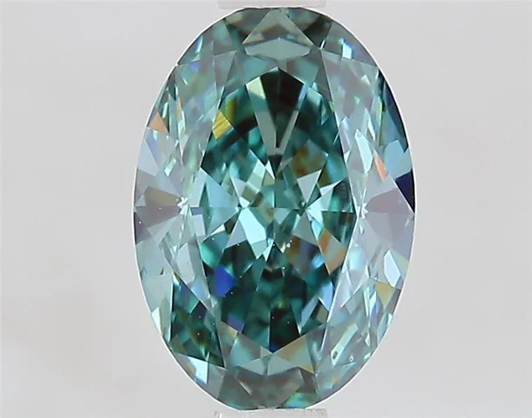 1.09ct Oval Lab Grown Diamond (Colour Fancy Vivid Green, Clarity VVS1, IGI Certified)