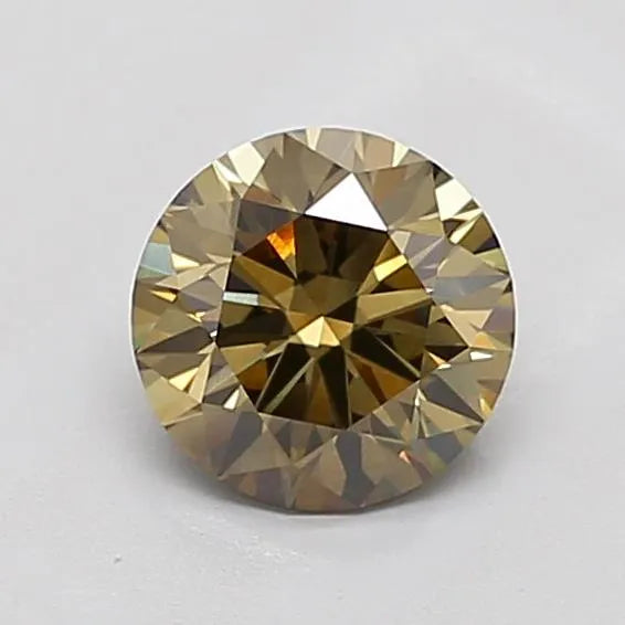 1.09ct Round Lab Grown Diamond (Colour Fancy Gray Yellow, Clarity VS1, Cut ID, IGI Certified)