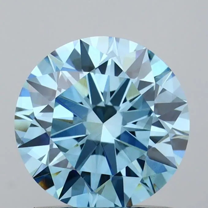 1.09ct Round Lab Grown Diamond (Colour Fancy Intense Blue, Clarity VVS2, Cut ID, IGI Certified)