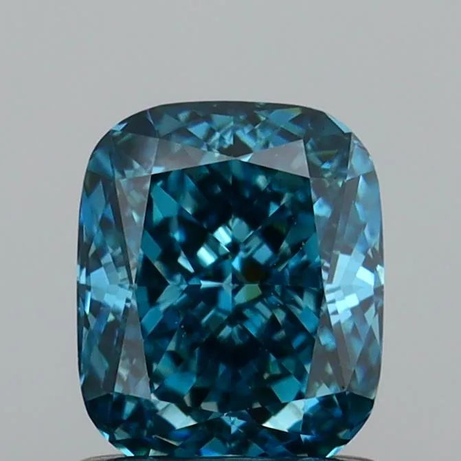 1.10ct Cushion modified Lab Grown Diamond (Colour Fancy Vivid Blue, Clarity VS1, IGI Certified)