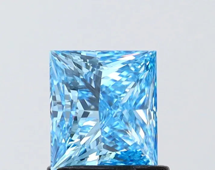 1.10ct Princess Lab Grown Diamond (Colour Fancy Vivid Blue, Clarity VS1, IGI Certified)