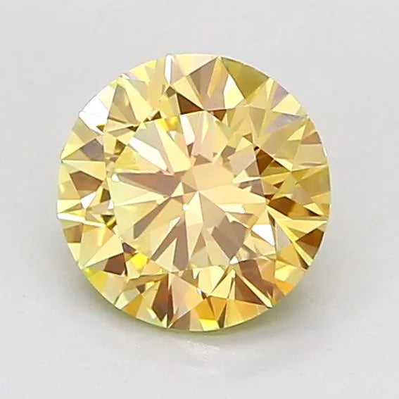 1.10ct Round Lab Grown Diamond (Colour Fancy Orangey Yellow, Clarity VS1, Cut ID, IGI Certified)