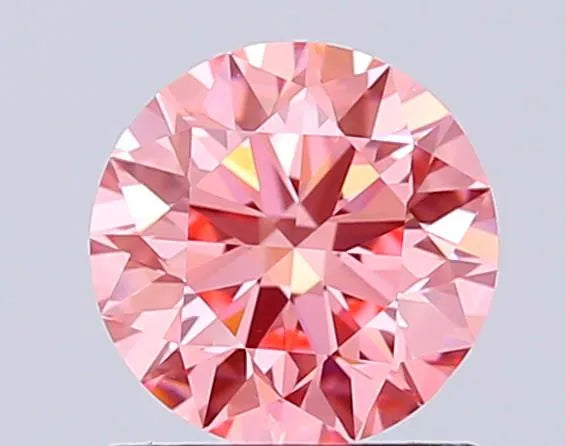 1.10ct Round Lab Grown Diamond (Colour Fancy Vivid Pink, Clarity VVS2, Cut ID, IGI Certified)
