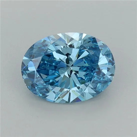 1.11ct Oval Lab Grown Diamond (Colour Fancy Vivid Blue, Clarity VVS2, IGI Certified)