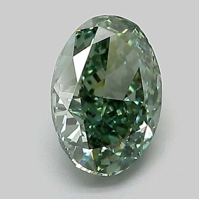 1.11ct Oval Lab Grown Diamond (Colour Fancy Vivid Green, Clarity VVS2, IGI Certified)