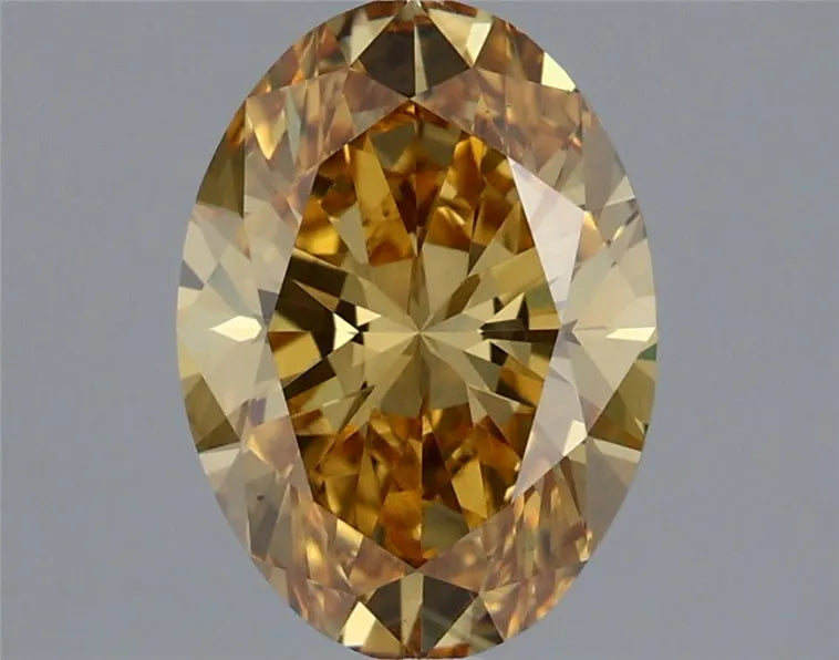 1.12ct Oval Lab Grown Diamond (Colour Fancy Intense Brownish Yellow, Clarity VS1, Cut GD, IGI Certified)