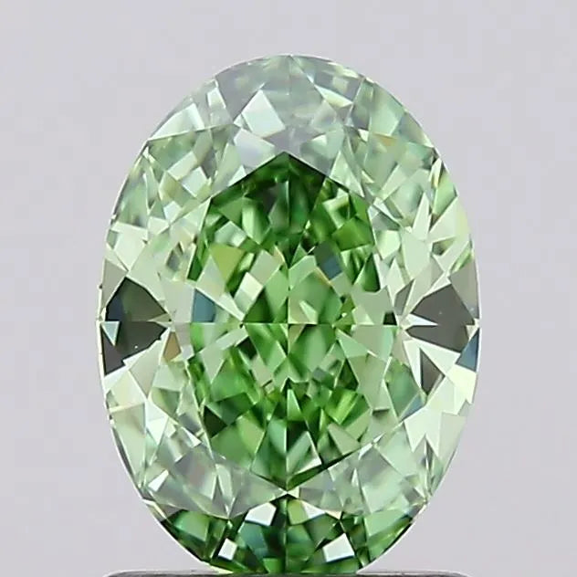 1.12ct Oval Lab Grown Diamond (Colour Fancy Vivid Green, Clarity IF, IGI Certified)
