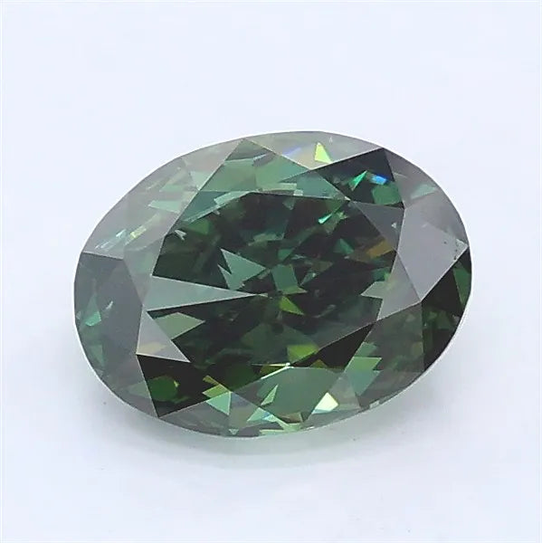 1.12ct Oval Lab Grown Diamond (Colour Fancy Vivid Green, Clarity VS1, IGI Certified)