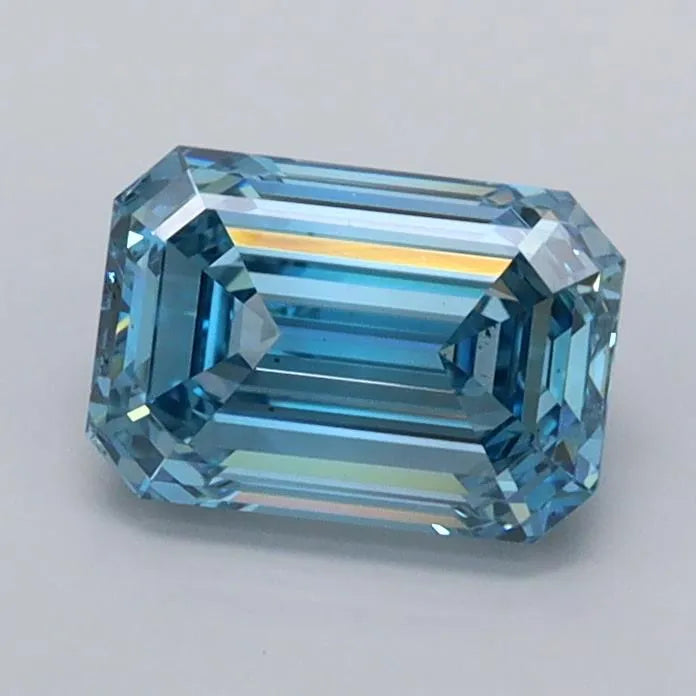 1.14ct Emerald Lab Grown Diamond (Colour Fancy Vivid Blue, Clarity VVS1, IGI Certified)