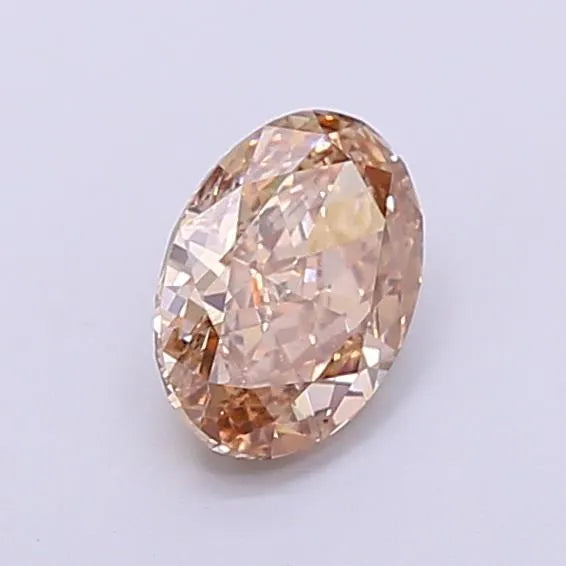 1.15ct Oval Lab Grown Diamond (Colour Fancy Light Brown, Clarity VVS2, IGI Certified)