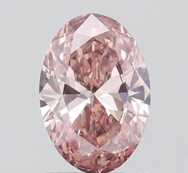 1.16ct Oval Lab Grown Diamond (Colour Fancy Pinkish Brown, Clarity VS1, IGI Certified)