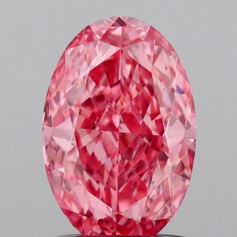 1.16ct Oval Lab Grown Diamond (Colour Fancy Vivid Pink, Clarity VS1, IGI Certified)