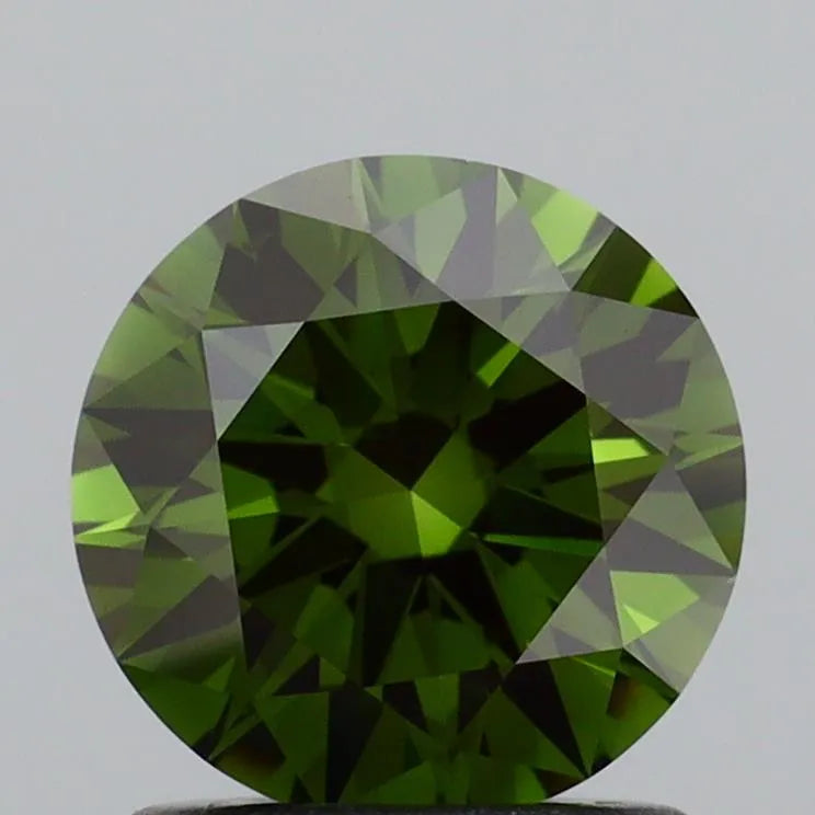 1.16ct Round Lab Grown Diamond (Colour Fancy Deep Green, Clarity VS2, Cut ID, IGI Certified)