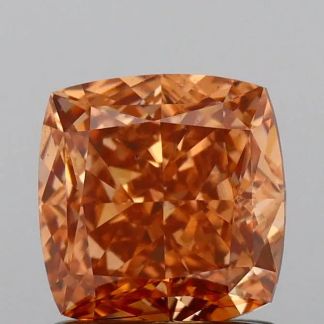 1.17ct Cushion modified Lab Grown Diamond (Colour Fancy Orangey Brown, Clarity VS2, IGI Certified)