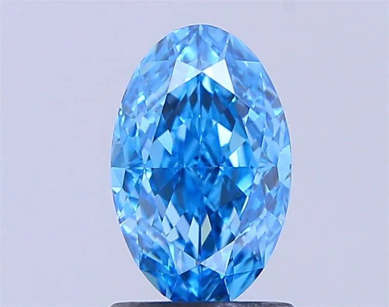 1.17ct Oval Lab Grown Diamond (Colour Fancy Vivid Blue, Clarity VVS2, IGI Certified)