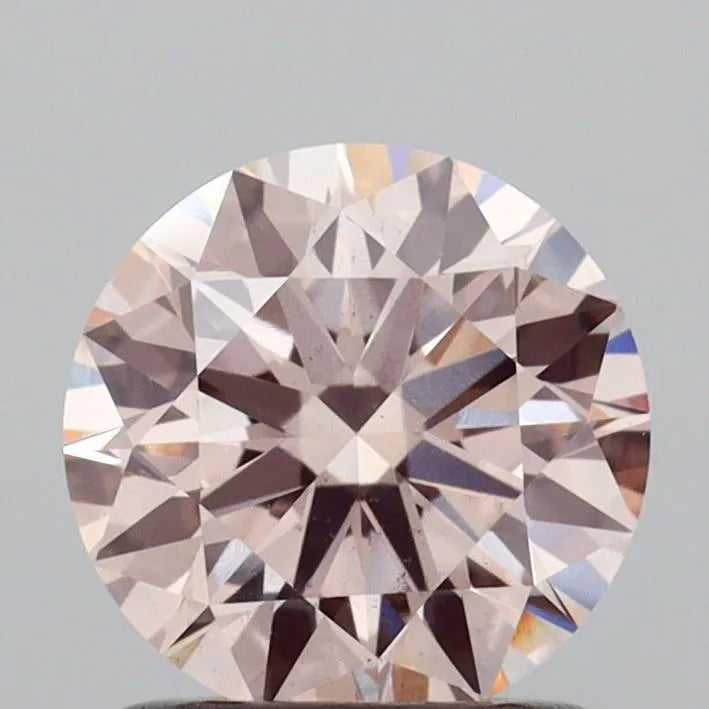 1.17ct Round Lab Grown Diamond (Colour Fancy Light Brownish Pink, Clarity VS2, Cut ID, IGI Certified)