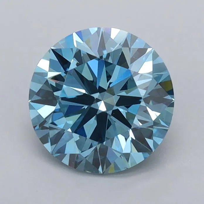 1.18ct Round Lab Grown Diamond (Colour Fancy Vivid Blue, Clarity VS1, Cut ID, IGI Certified)