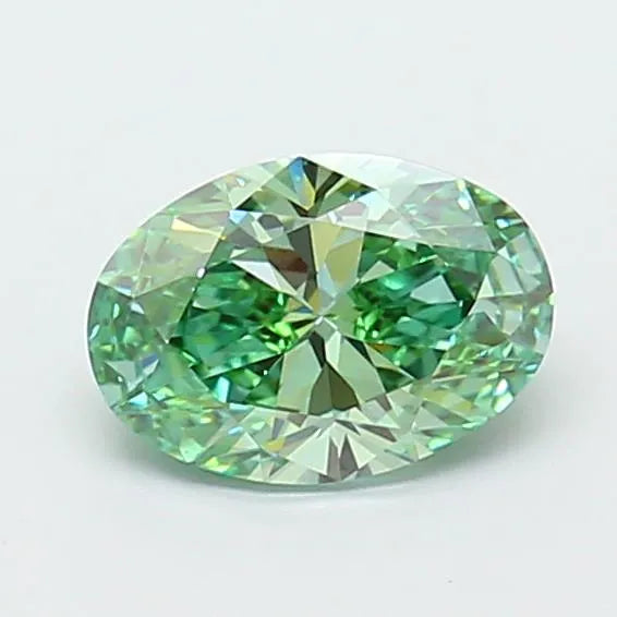 1.19ct Oval Lab Grown Diamond (Colour Fancy Vivid Green, Clarity VS1, IGI Certified)