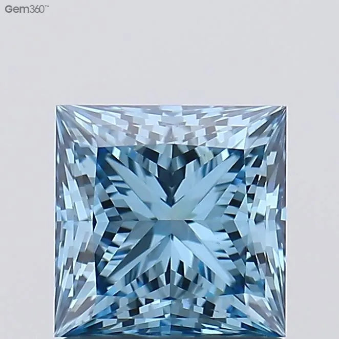 1.19ct Princess Lab Grown Diamond (Colour Fancy Vivid Blue, Clarity VVS2, IGI Certified)