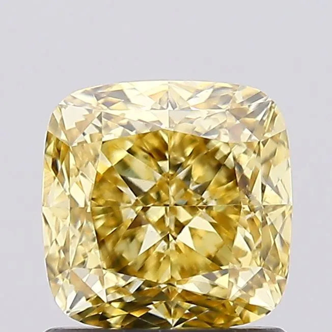 1.20ct Cushion modified Lab Grown Diamond (Colour Fancy Intense Yellow, Clarity VS2, IGI Certified)