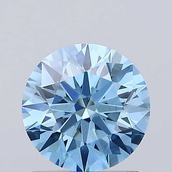 1.20ct Round Lab Grown Diamond (Colour Fancy Vivid Blue, Clarity VS2, Cut ID, IGI Certified)