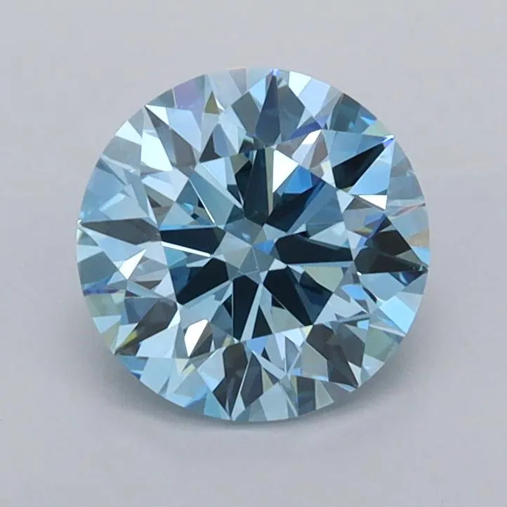 1.20ct Round Lab Grown Diamond (Colour Fancy Vivid Blue, Clarity VVS2, Cut ID, IGI Certified)