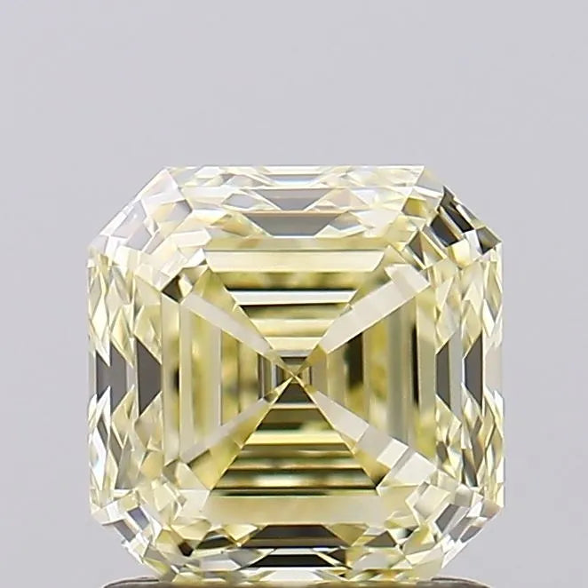 1.21ct Asscher Natural Diamond (Colour Fancy Light Yellow, Clarity VS1, GIA Certified)