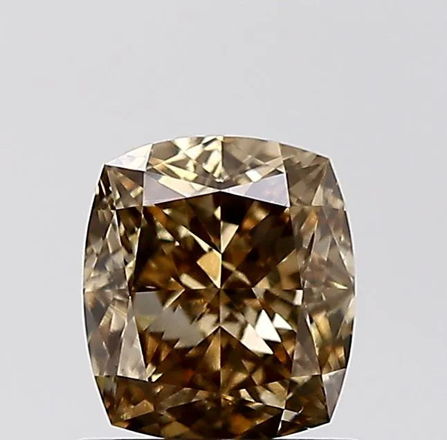 1.21ct Cushion brilliant Natural Diamond (Colour Fancy Dark Yellowish Brown, Clarity VS2, GIA Certified)