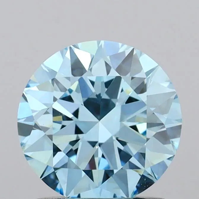 1.21ct Round Lab Grown Diamond (Colour Fancy Vivid Blue, Clarity VVS2, Cut EX, IGI Certified)