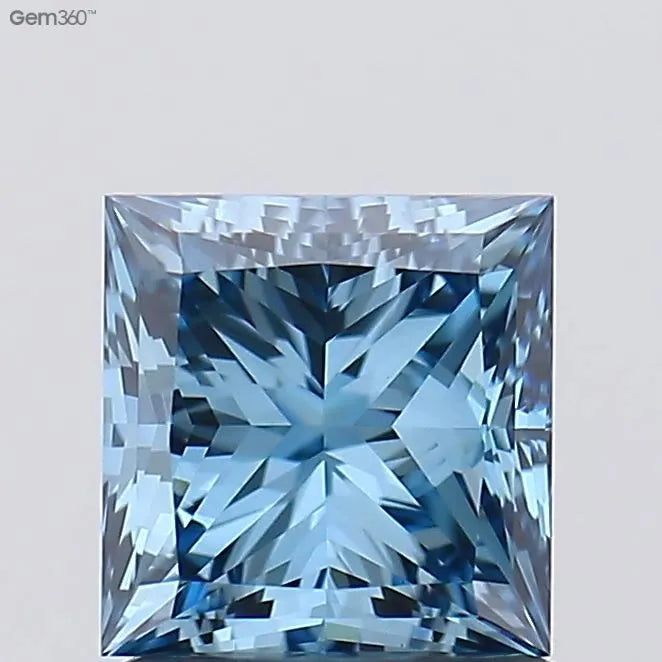 1.22ct Princess Lab Grown Diamond (Colour Fancy Vivid Blue, Clarity VS1, IGI Certified)