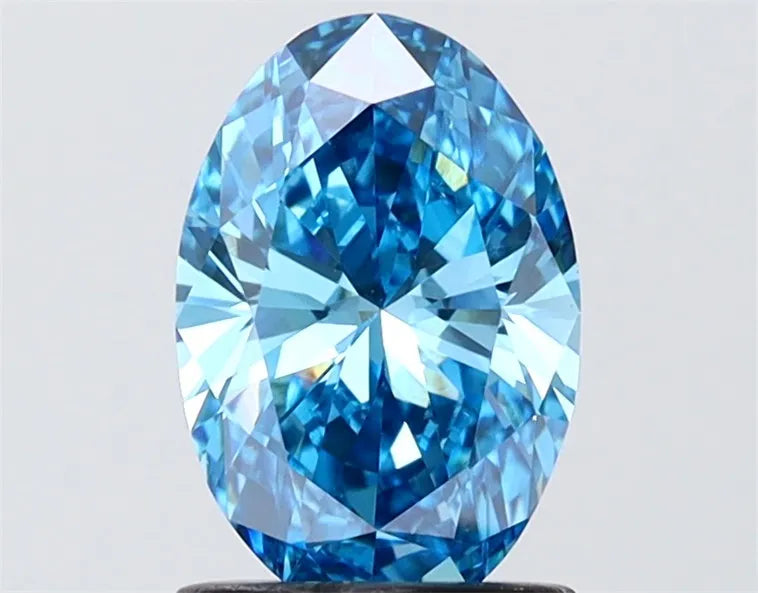 1.23ct Oval Lab Grown Diamond (Colour Fancy Vivid Blue, Clarity VS1, IGI Certified)