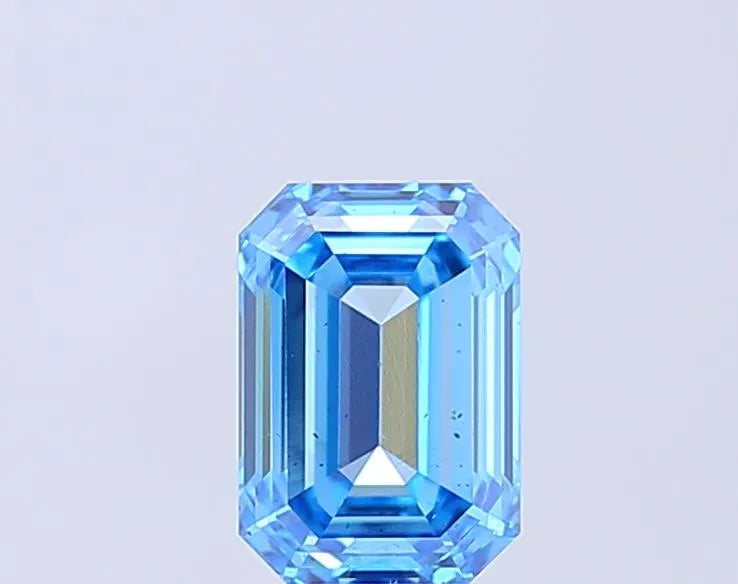 1.24ct Emerald Lab Grown Diamond (Colour Fancy Vivid Blue, Clarity SI1, IGI Certified)