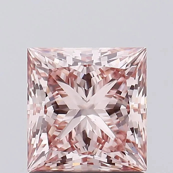 1.24ct Princess Lab Grown Diamond (Colour Fancy Intense Brownish Pink, Clarity VS1, IGI Certified)