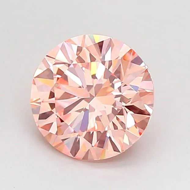 1.24ct Round Lab Grown Diamond (Colour Fancy Intense Pink, Clarity VVS2, Cut ID, IGI Certified)